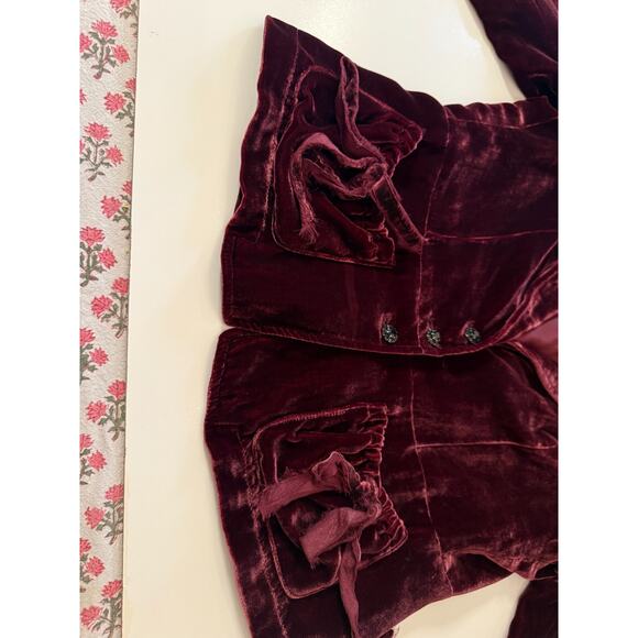 Vtg womens Polo Ralph Lauren Velvet Blazer Christmas Victorian Goth Sz L - Picture 10 of 10